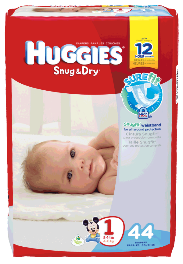 HUGGIES Snug and Dry Diapers, Step 1, Jumbo Pack