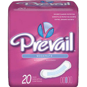 Prevail Bladder Control Moderate Pad White 9-1/4"