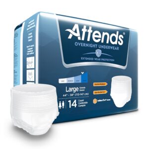 Attends Overnight Underwear, Large 44" to 58"