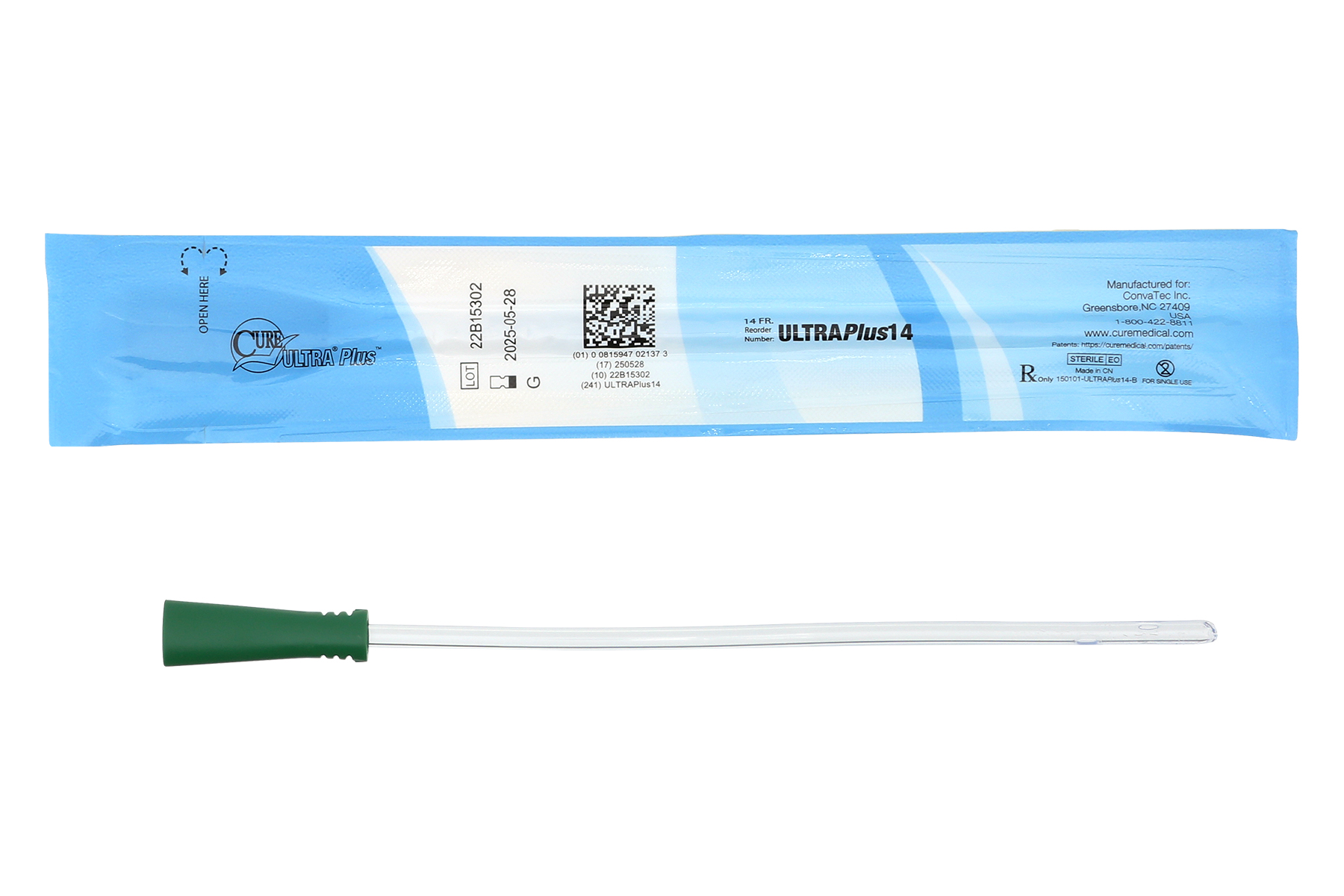 Cure Ultra Ready-to-Use Coude Catheter, 18 Fr, 16"