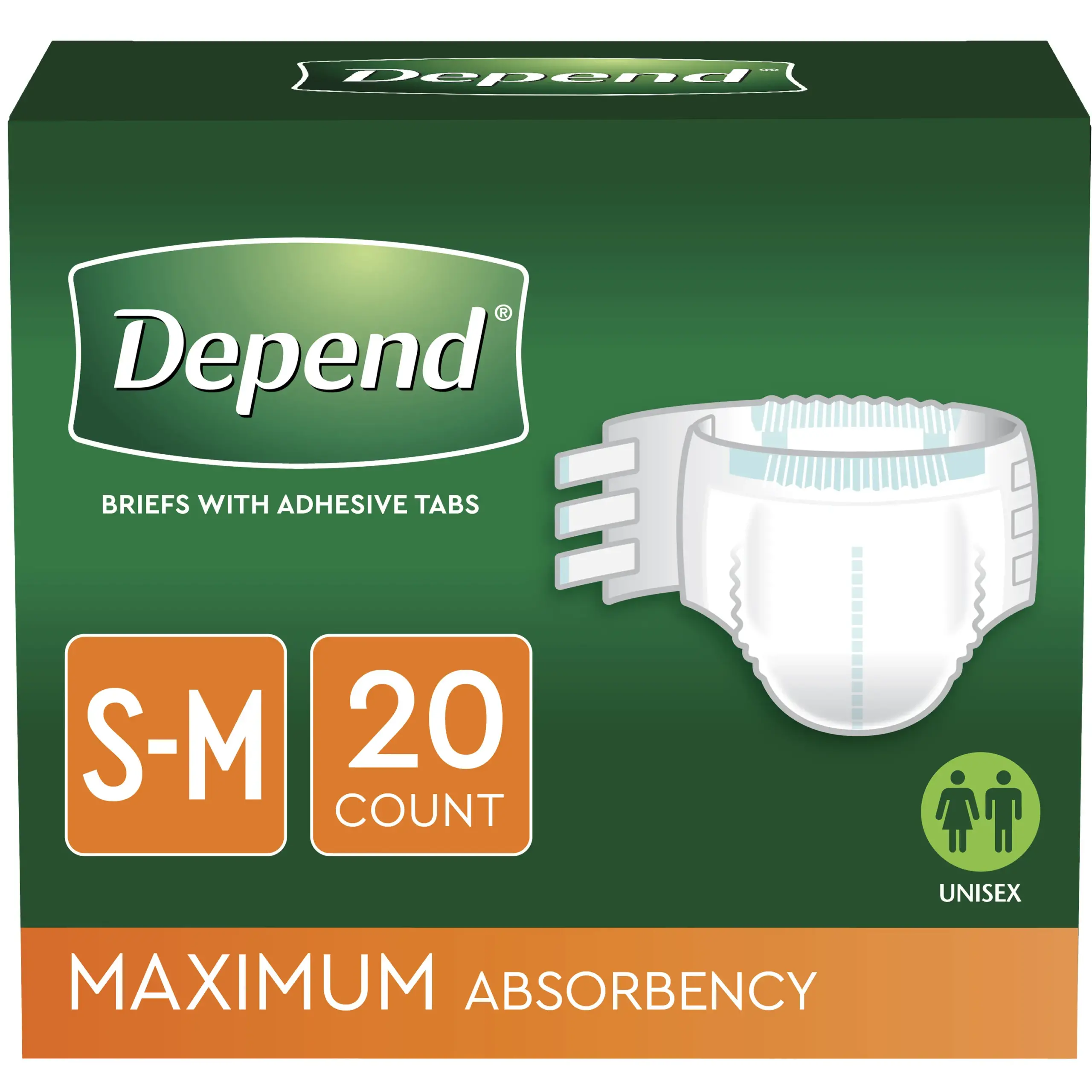 Depend Protection Brief with 4 Tabs Small/Medium 19" - 34"