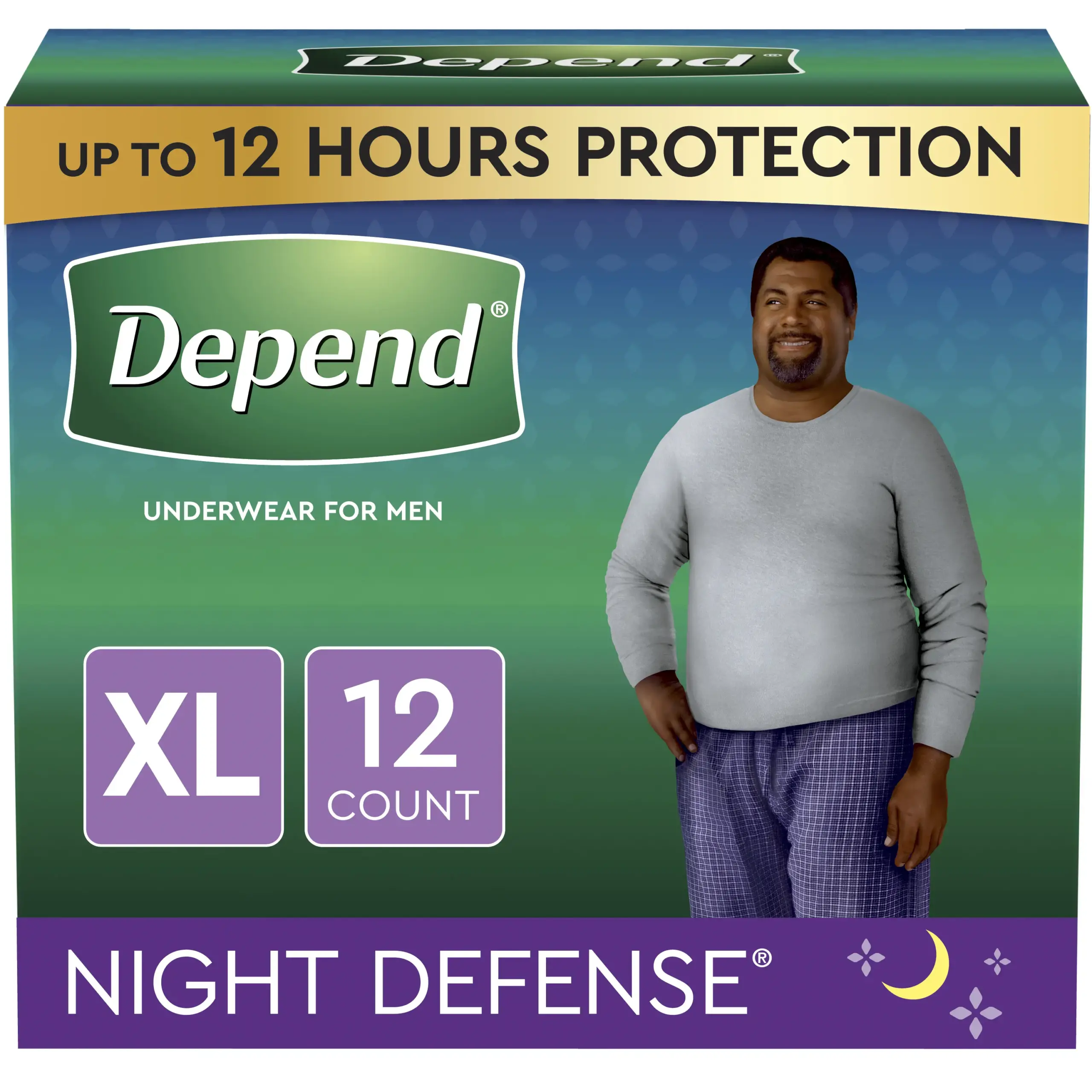Depend Night Defense Underwear for Men, X-Large