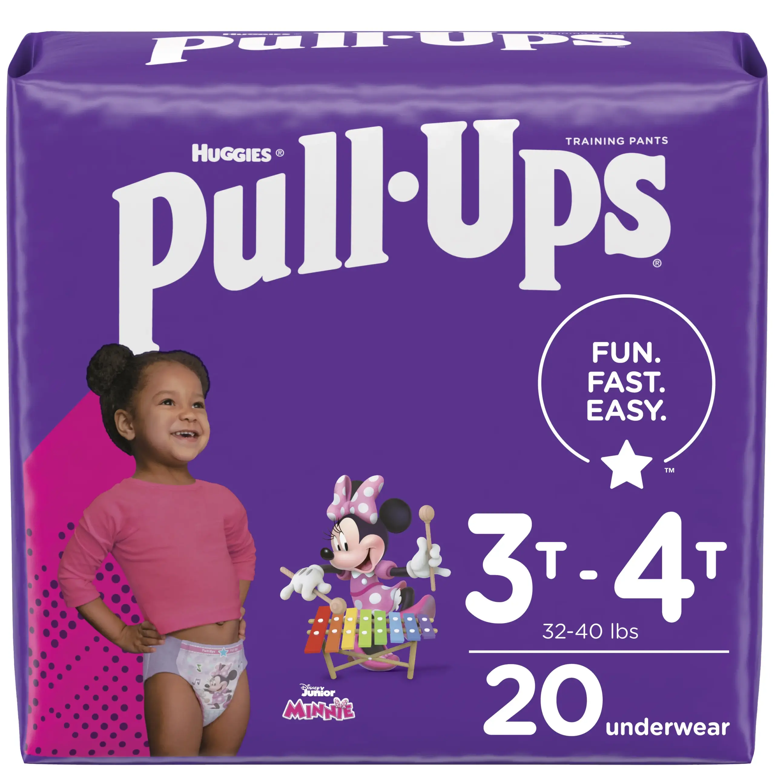 Pull-Ups Learning Designs Girls' Training Pants, 3T-4T, 20 Ct