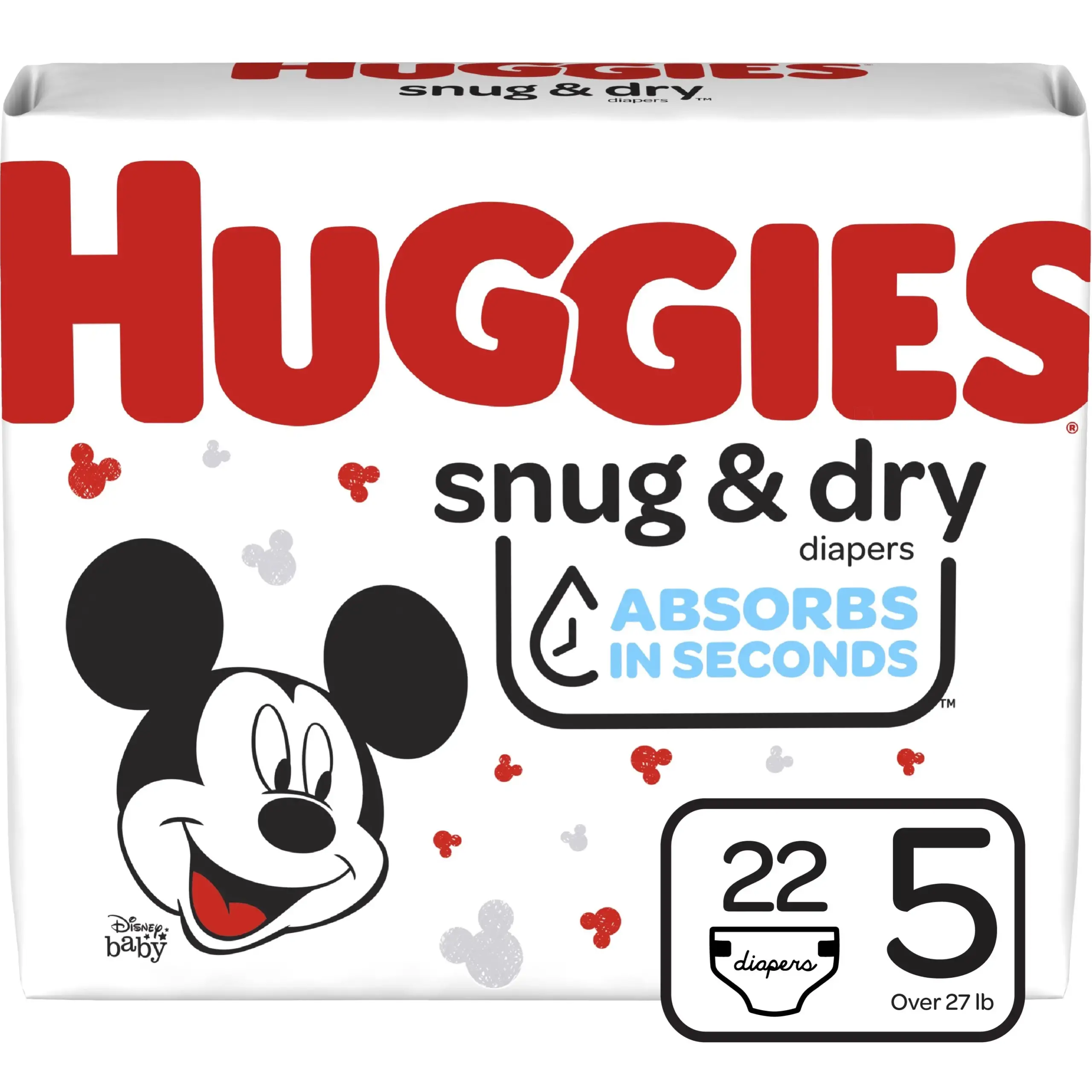 Huggies Snug and Dry Diapers, Size 5, Jumbo Pack, 22 Ct
