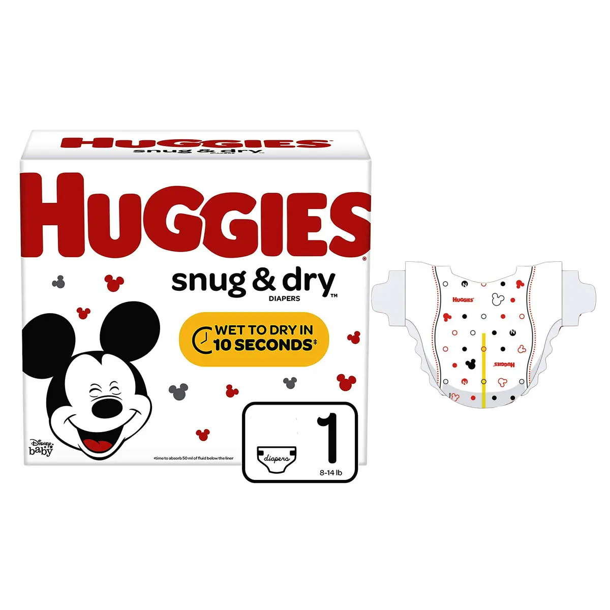 Huggies Snug and Dry Diapers, Size 1, Big Pack, 92 Ct