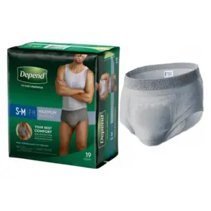 Depend Fit-Flex Underwear for Men, Maximum Absorbency, Small/Medium, 26" - 34"