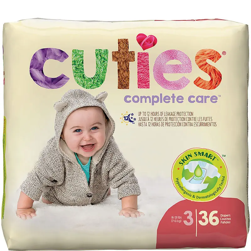 Cuties Complete Care Baby Diapers, Size 3, 16 - 28 lbs. - Replaces: FQCCC03