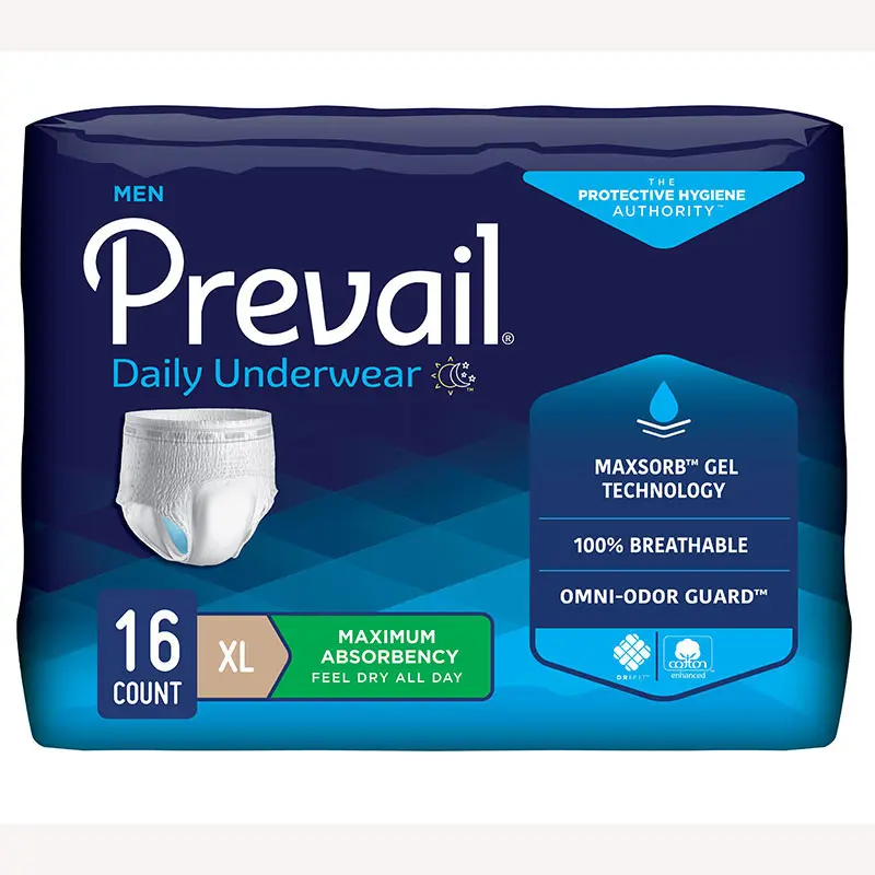 Prevail Underwear For Men X-Large 48" - 64", Maximum Absorbency