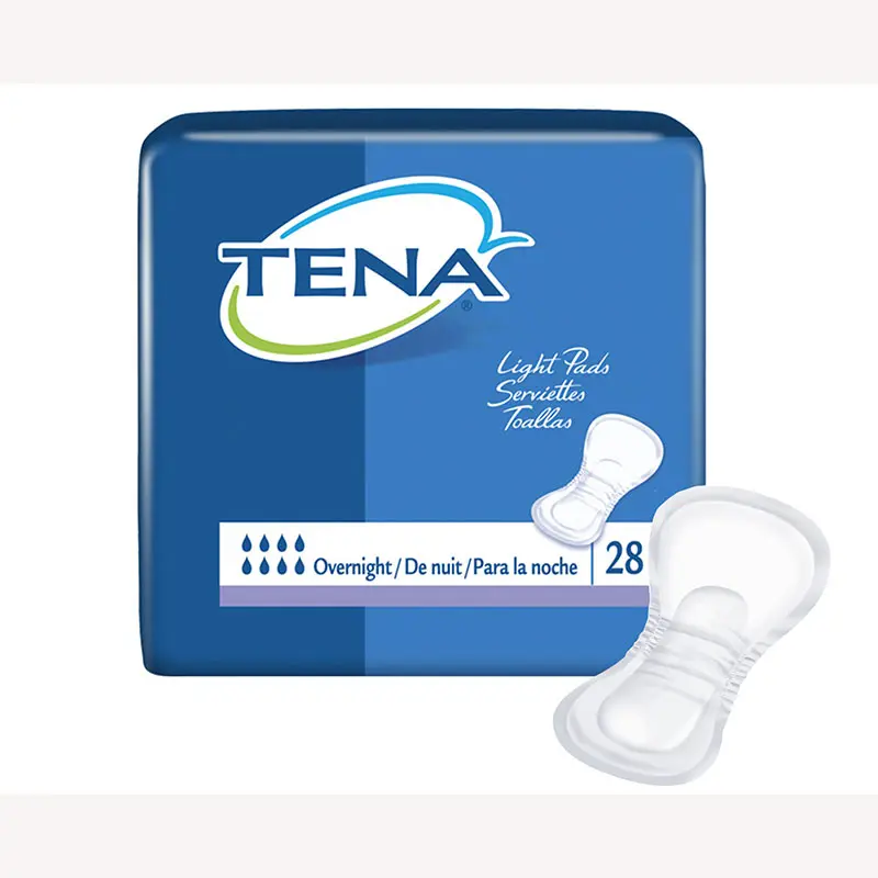 Tena Overnight Pads, 16" Long