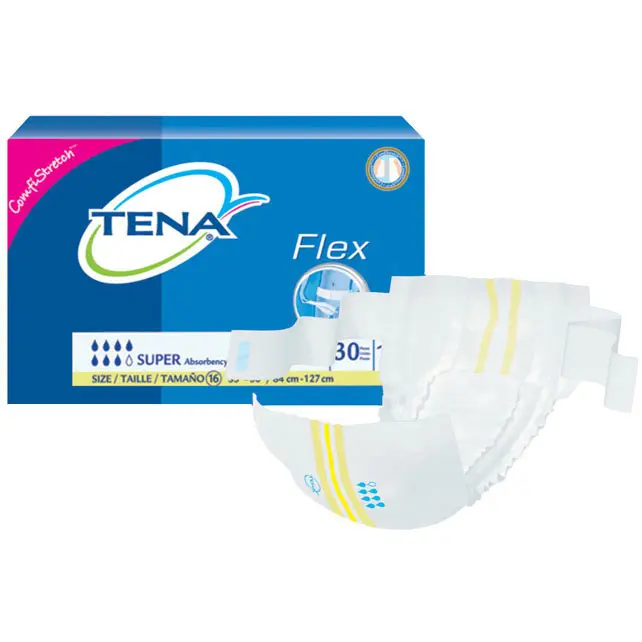 TENA ProSkin Flex Super Belted Incontinence Briefs, Size 16, 33" - 50" Waist
