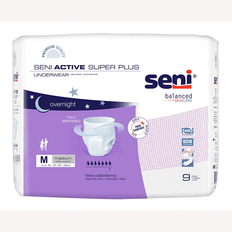 Seni Active Super Plus Pull-On Underwear, Medium, 9 Count - 31" - 43"