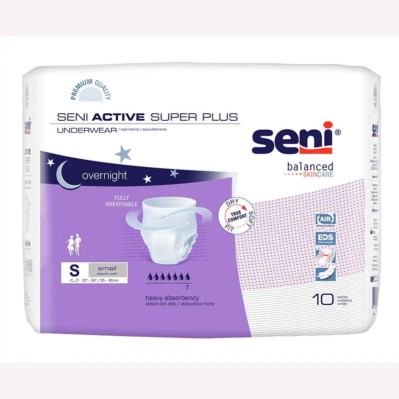 Seni Active Super Plus Pull-On Underwear, Small, 10 Count - 22" - 33"
